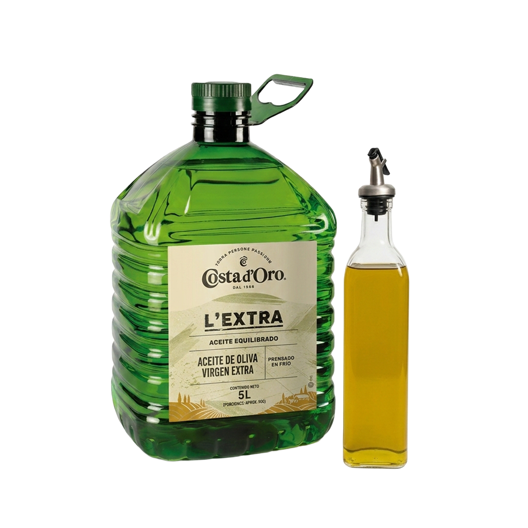 Aceite de oliva extra virgen Costa d'Oro 5Lts + Aceitera