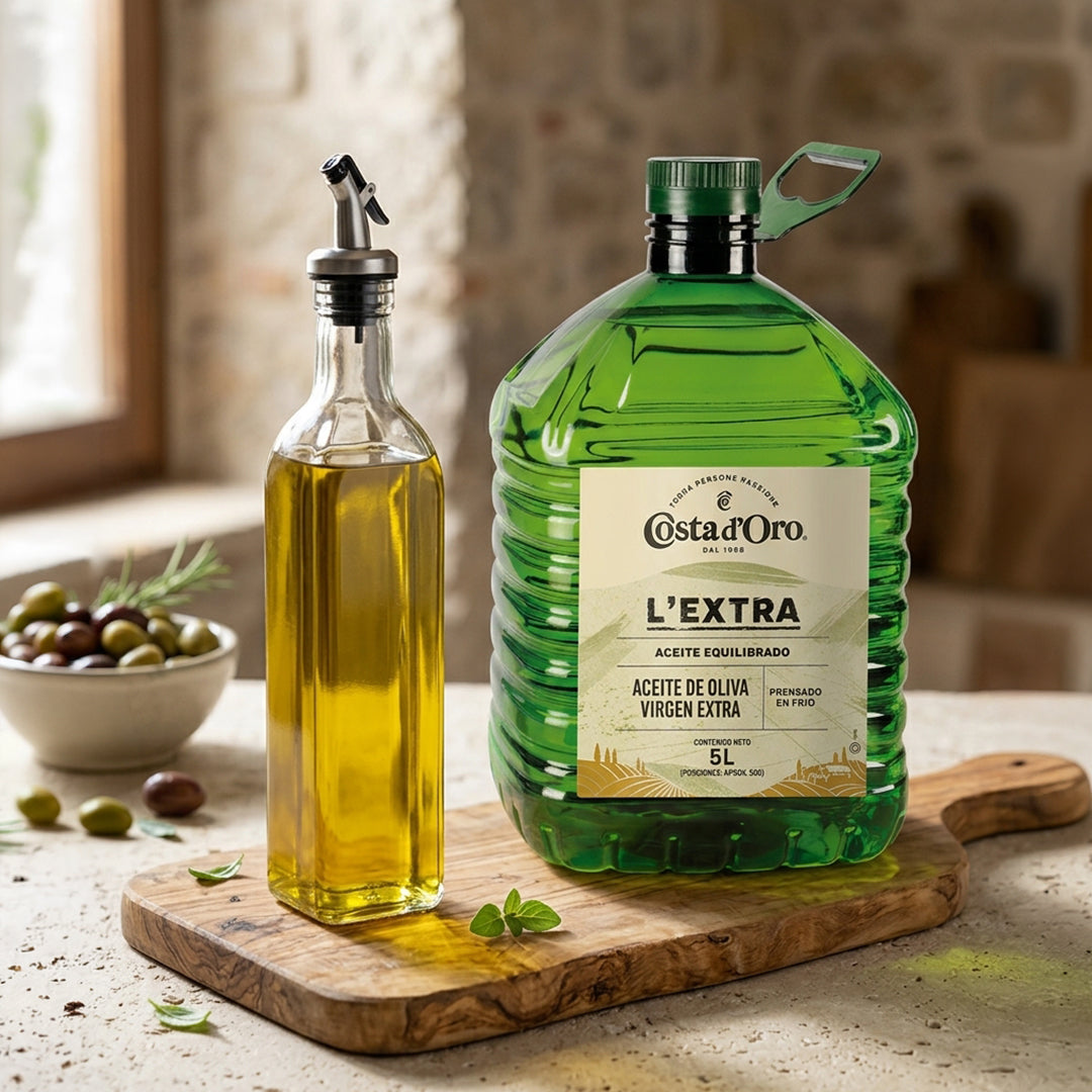 Aceite de oliva extra virgen Costa d'Oro 5Lts + Aceitera